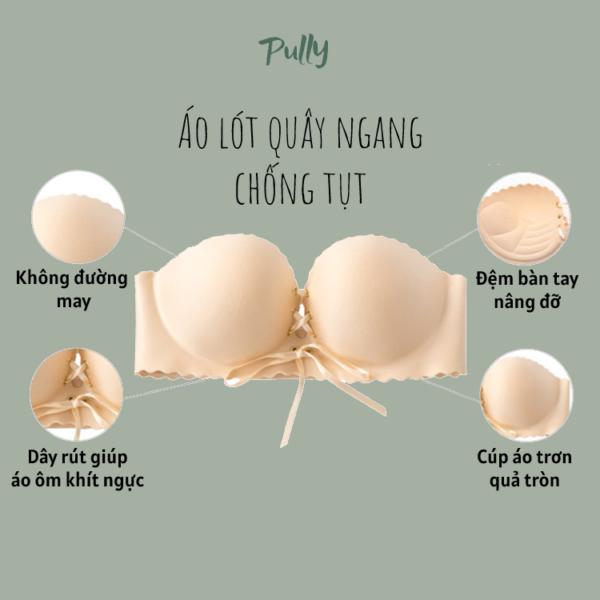 Áo lót quây ngang ôm khít ngực chống tuột AQN04 - Hình ảnh 2